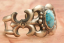 Genuine Kingman Spider Web Turquoise Sterling Silver Bracelet